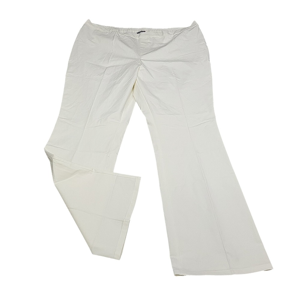 Isaac Mizrahi Live Womens Stretchy Pull On Pants Ivory Tall Plus Size 28WT